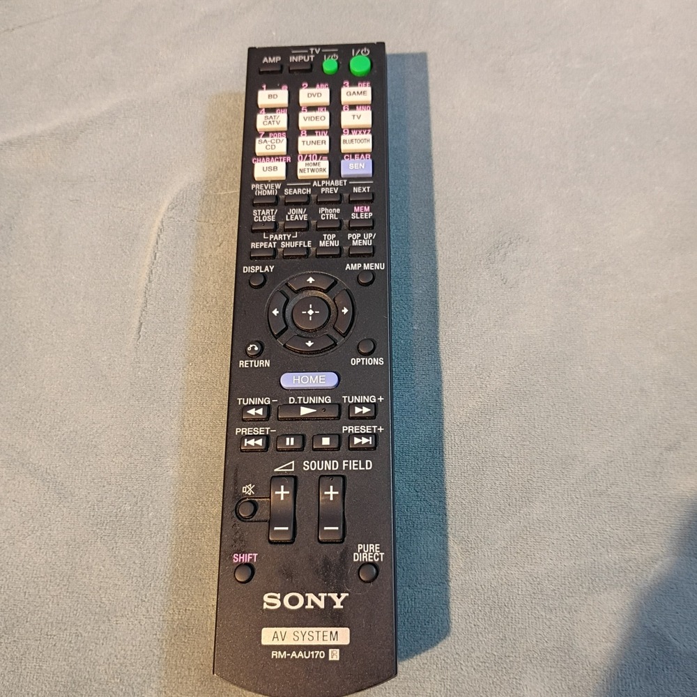 Sony RM-AAU170 AV System Remote Control for Audio Video Receivers Black